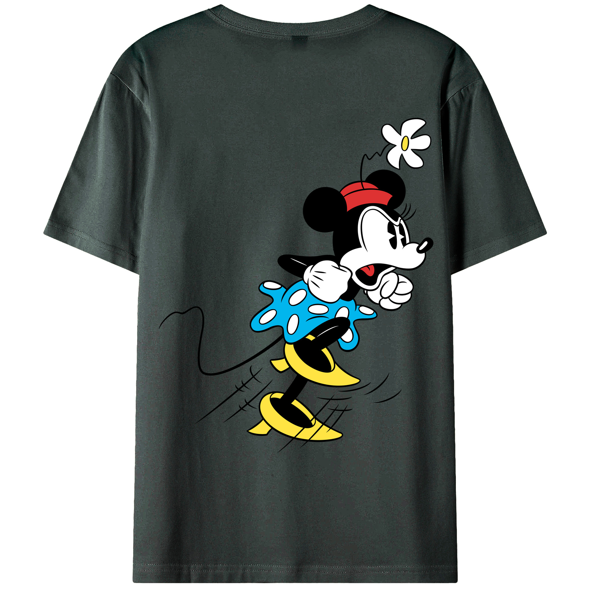 ミッキーマウス Mickey Mouse 綿100％ メンズ半袖Tシャツ（バックプリント） 通気性